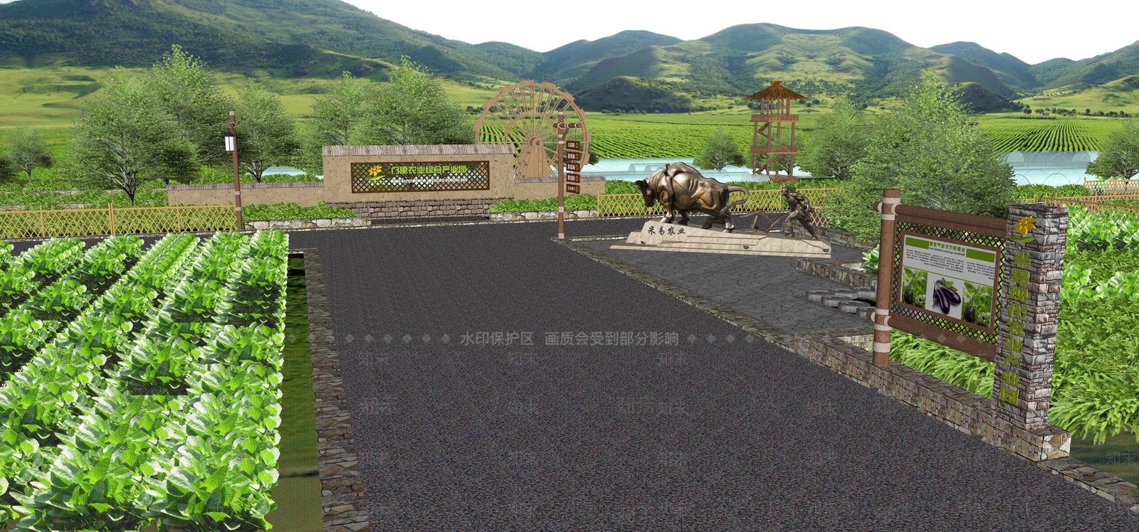 现代家乡菜园SU模型下载【ID:1116998616】