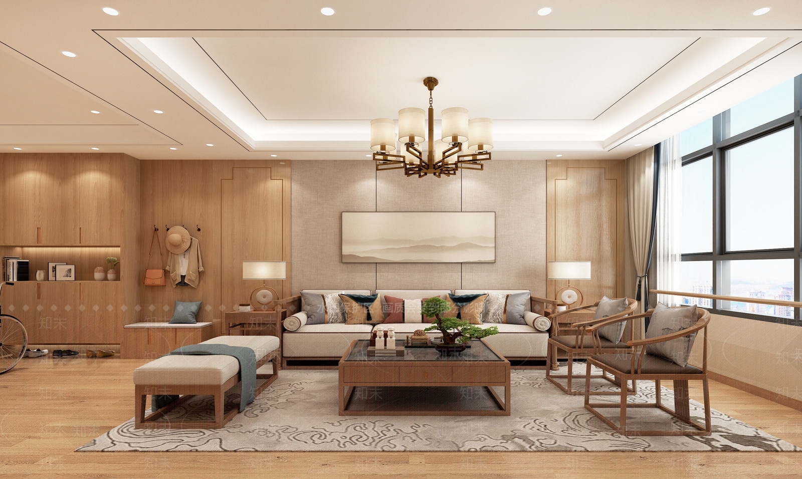 新中式康养中心套间3D模型下载【ID:1117003246】
