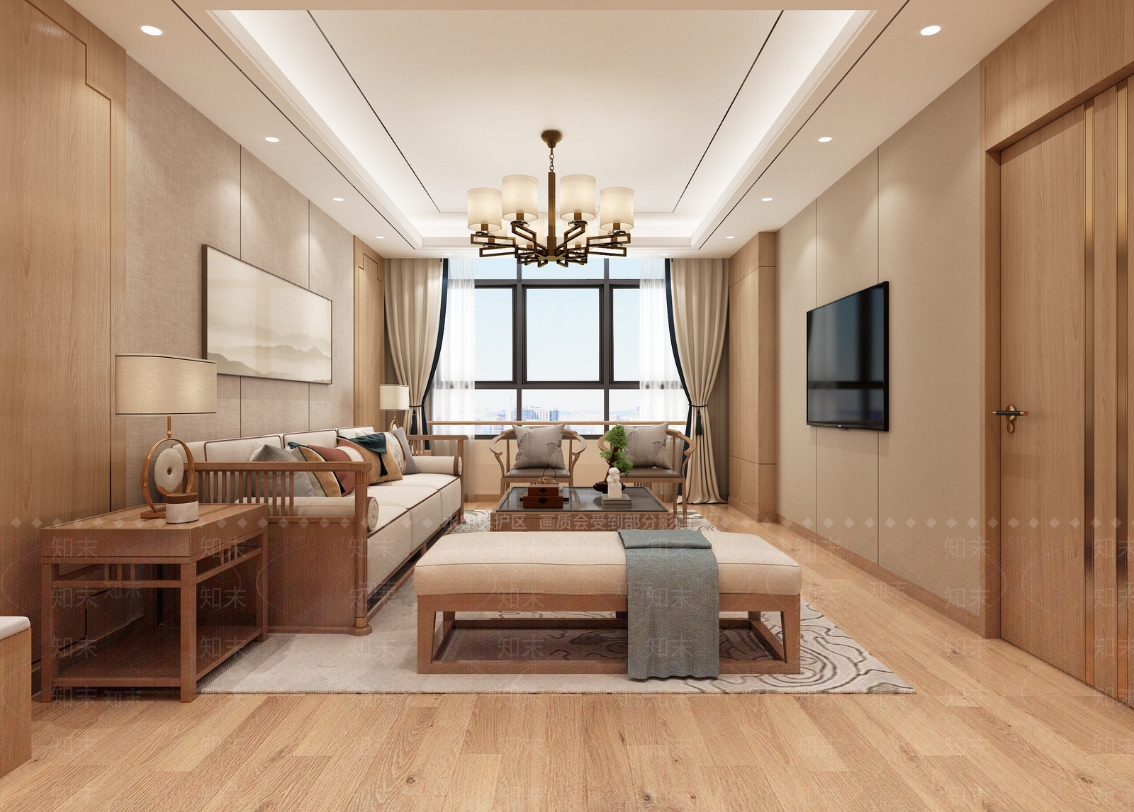 新中式康养中心套间3D模型下载【ID:1117003246】
