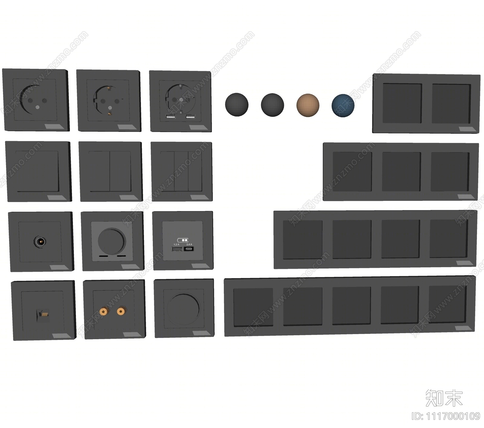 现代插座SU模型下载【ID:1117000109】