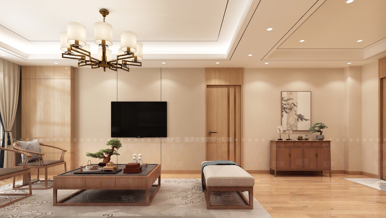 新中式康养中心套间3D模型下载【ID:1117003246】