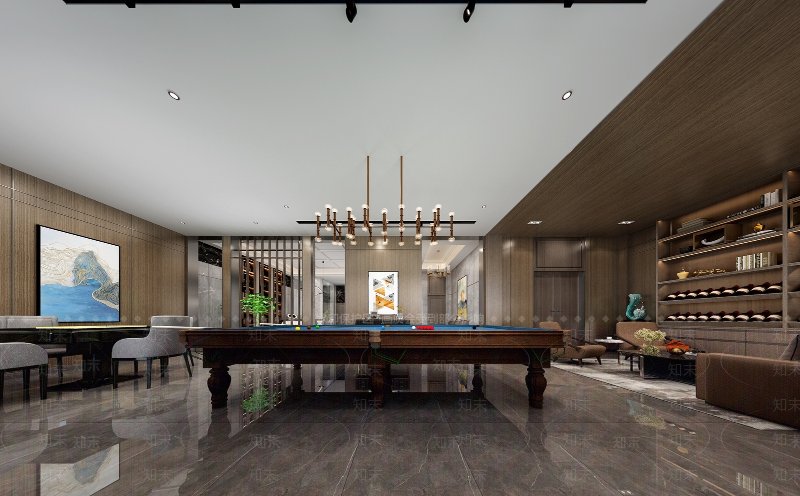 现代台球室3D模型下载【ID:1117001756】