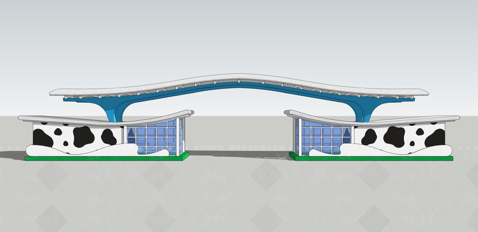 现代农场大门SU模型下载【ID:1117004194】