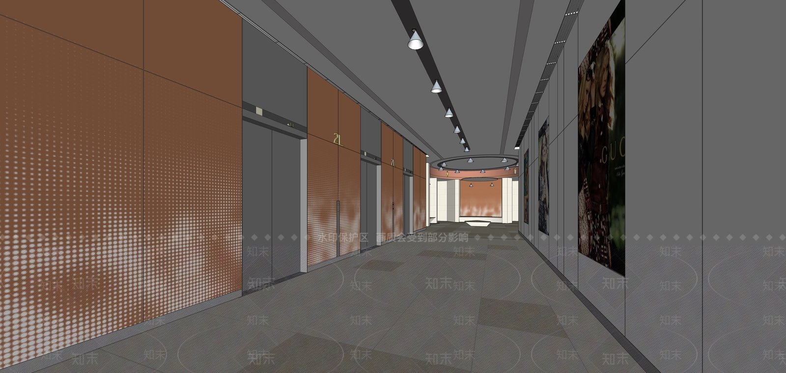 现代电梯厅SU模型下载【ID:1117016569】
