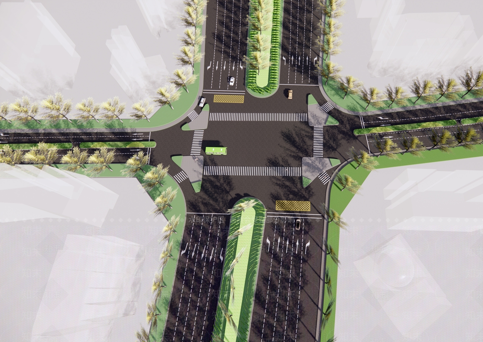 现代道路景观与规划SU模型下载【ID:1117023548】