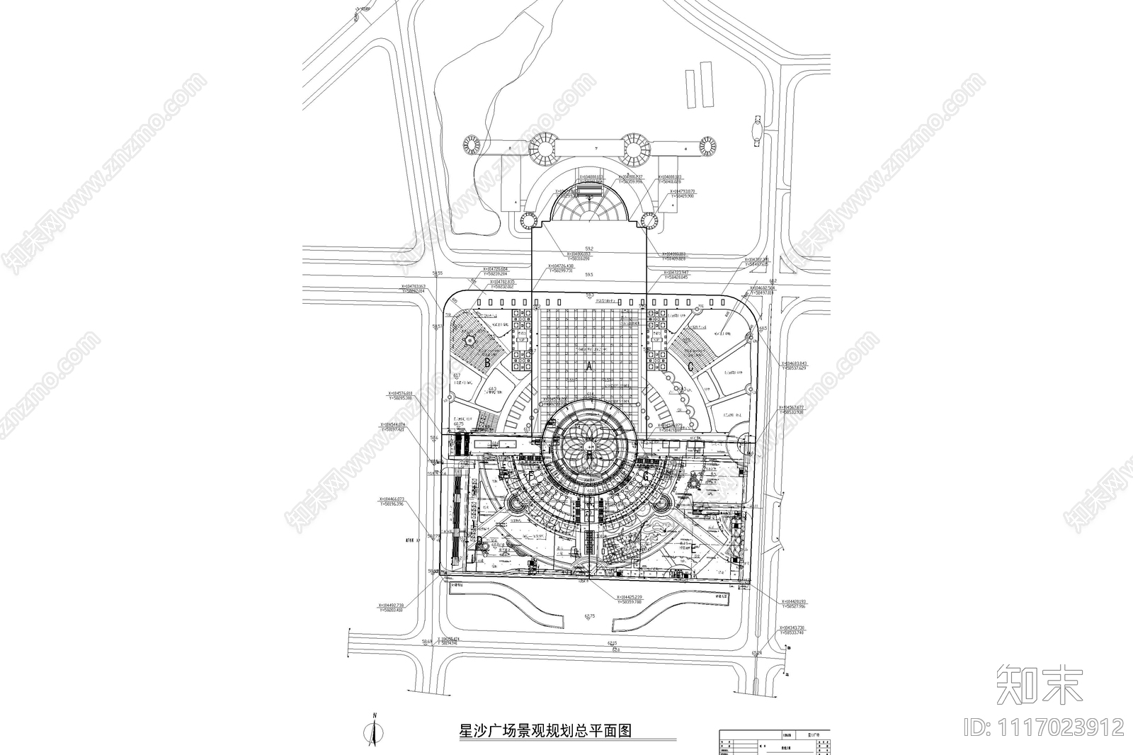 广场园林景观设计方案施工图施工图下载【ID:1117023912】