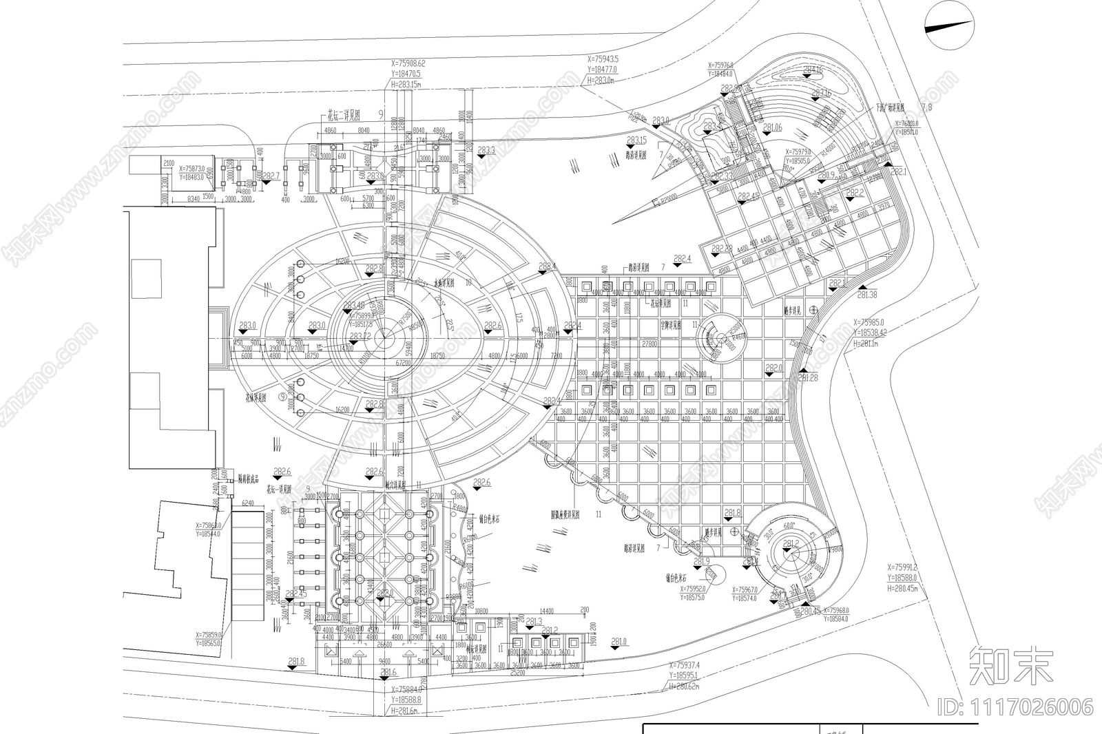 政府广场绿化平面图施工图施工图下载【ID:1117026006】