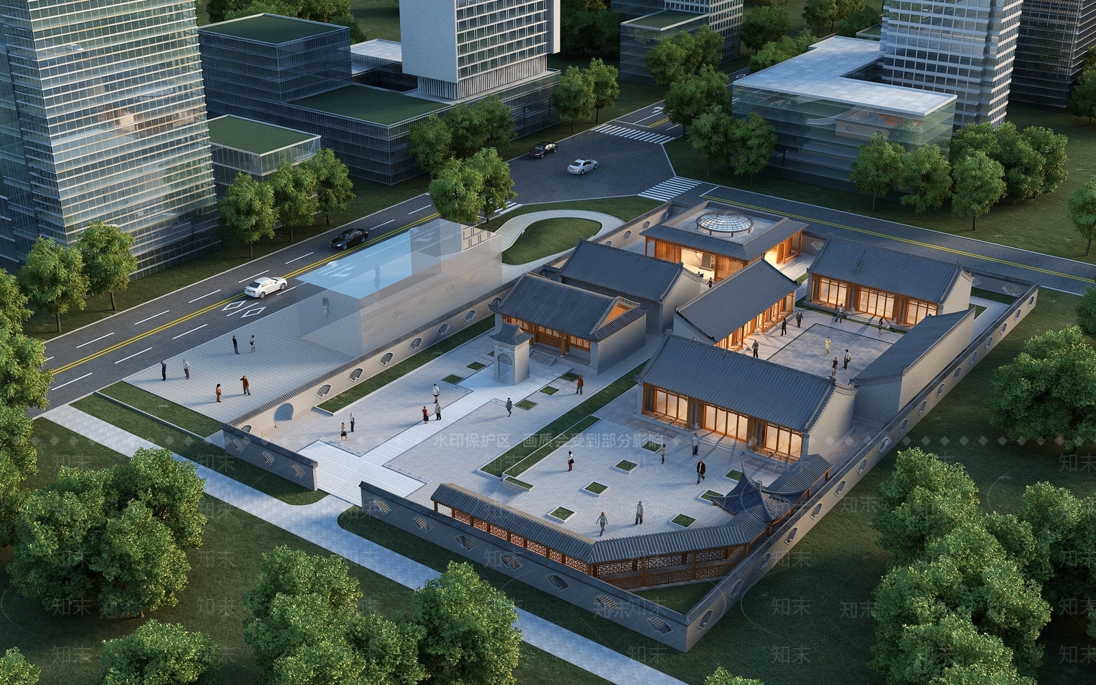 中式古建四合院3D模型下载【ID:1117037505】