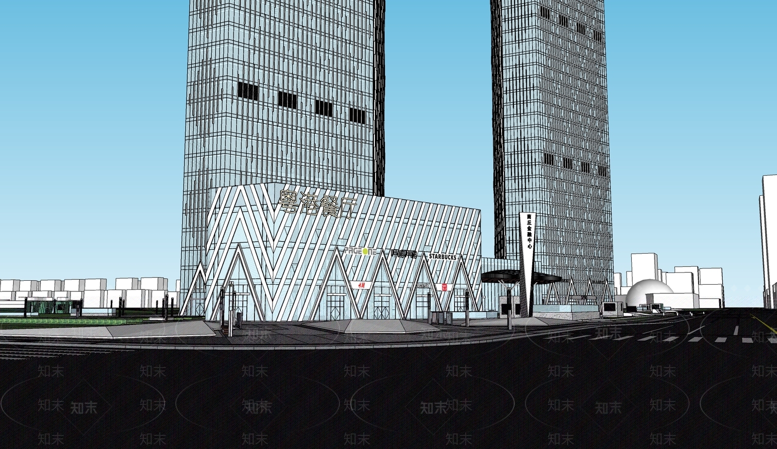 现代金融建筑SU模型下载【ID:1117040579】