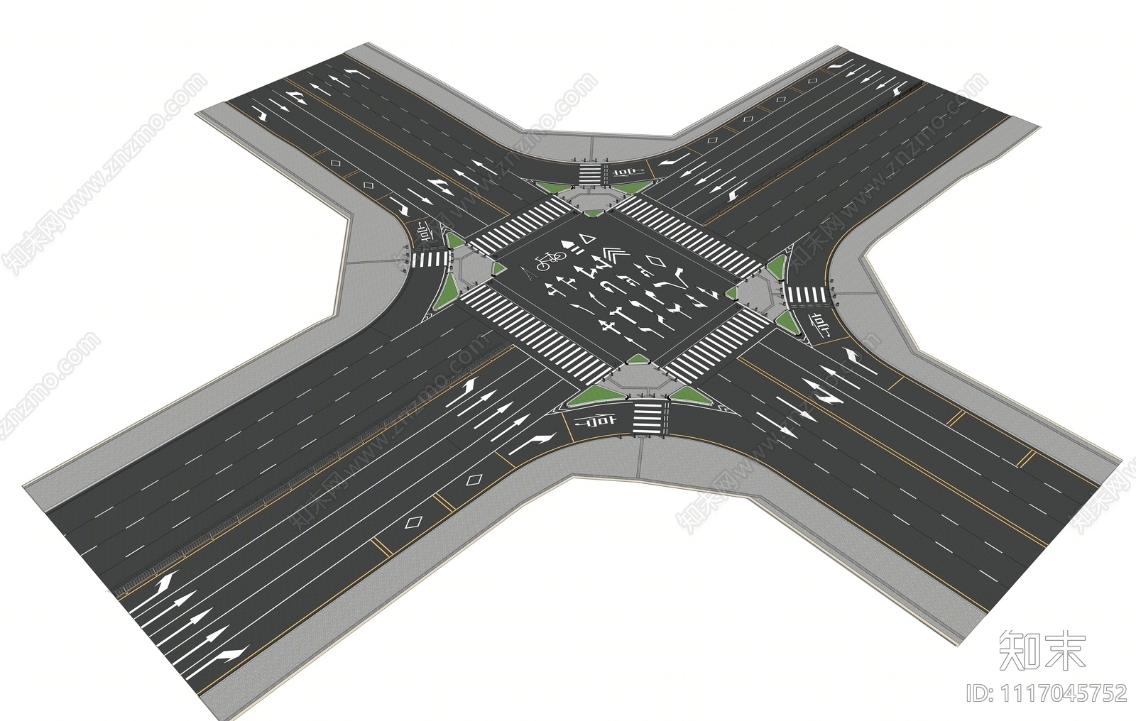 现代市政道路SU模型下载【ID:1117045752】