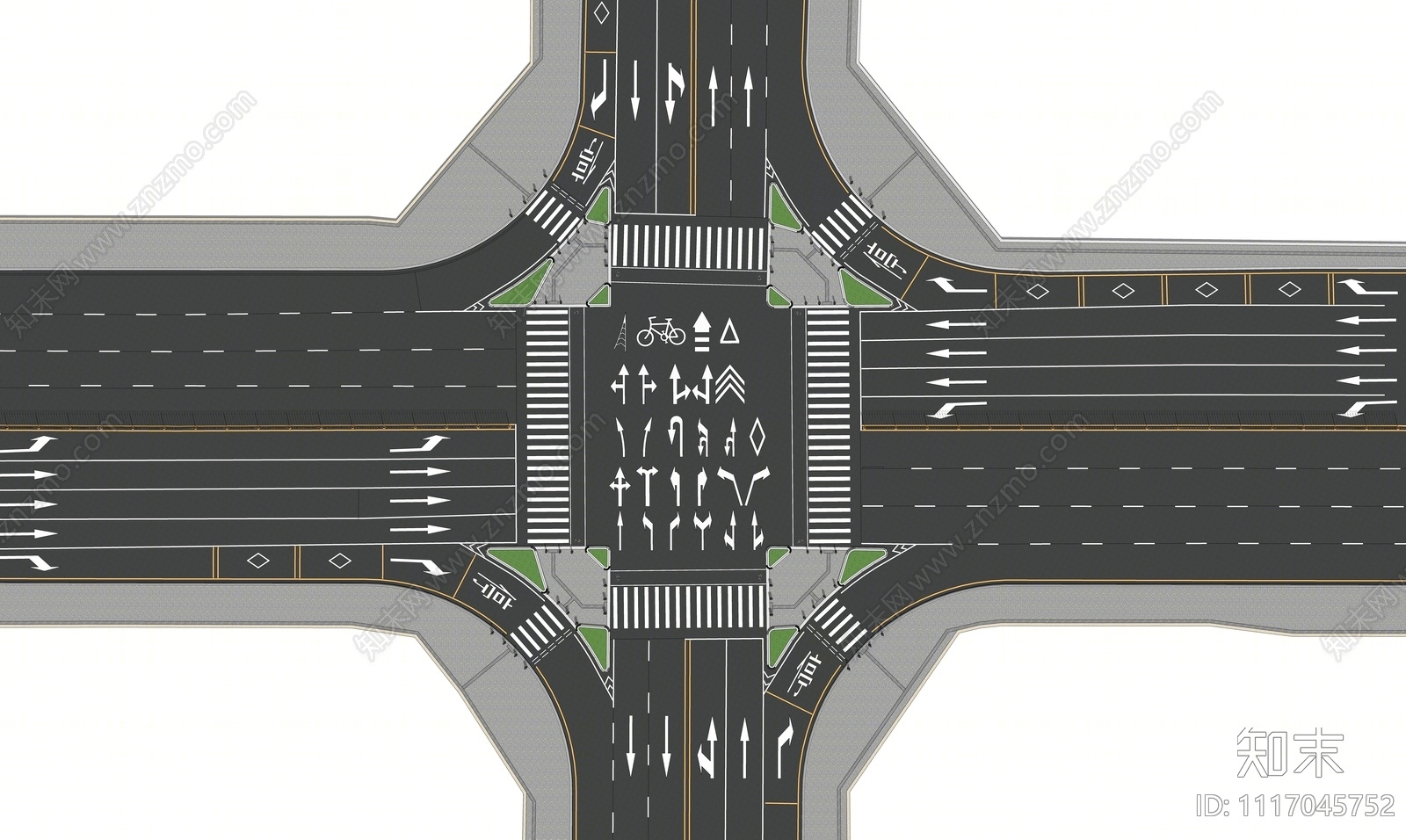 现代市政道路SU模型下载【ID:1117045752】