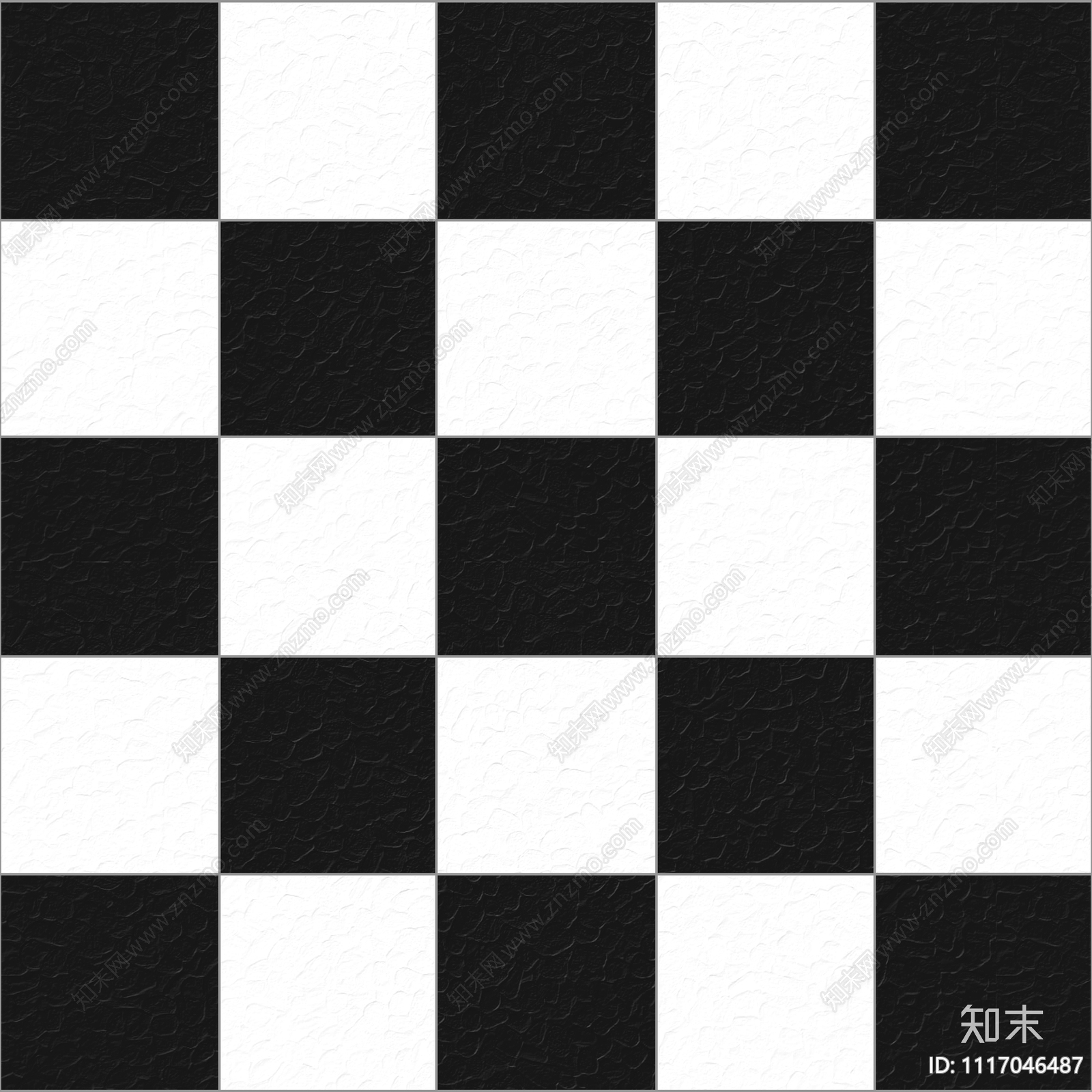 黑白棋盘格仿古石纹瓷砖贴图下载【ID:1117046487】