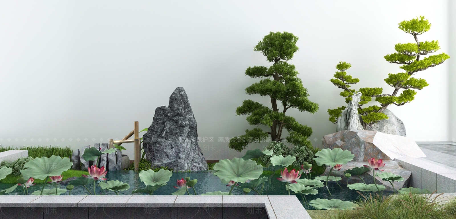 新中式假山水景小品3D模型下载【ID:1117047297】