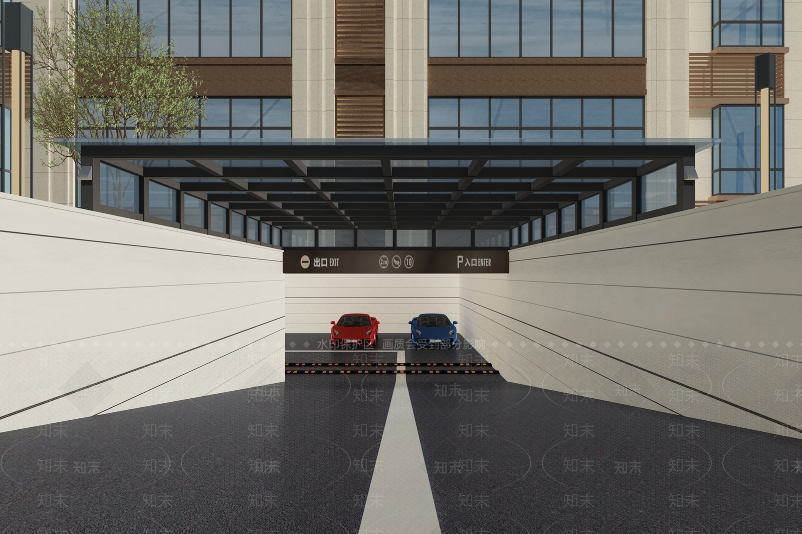 现代地下车库3D模型下载【ID:1117053193】