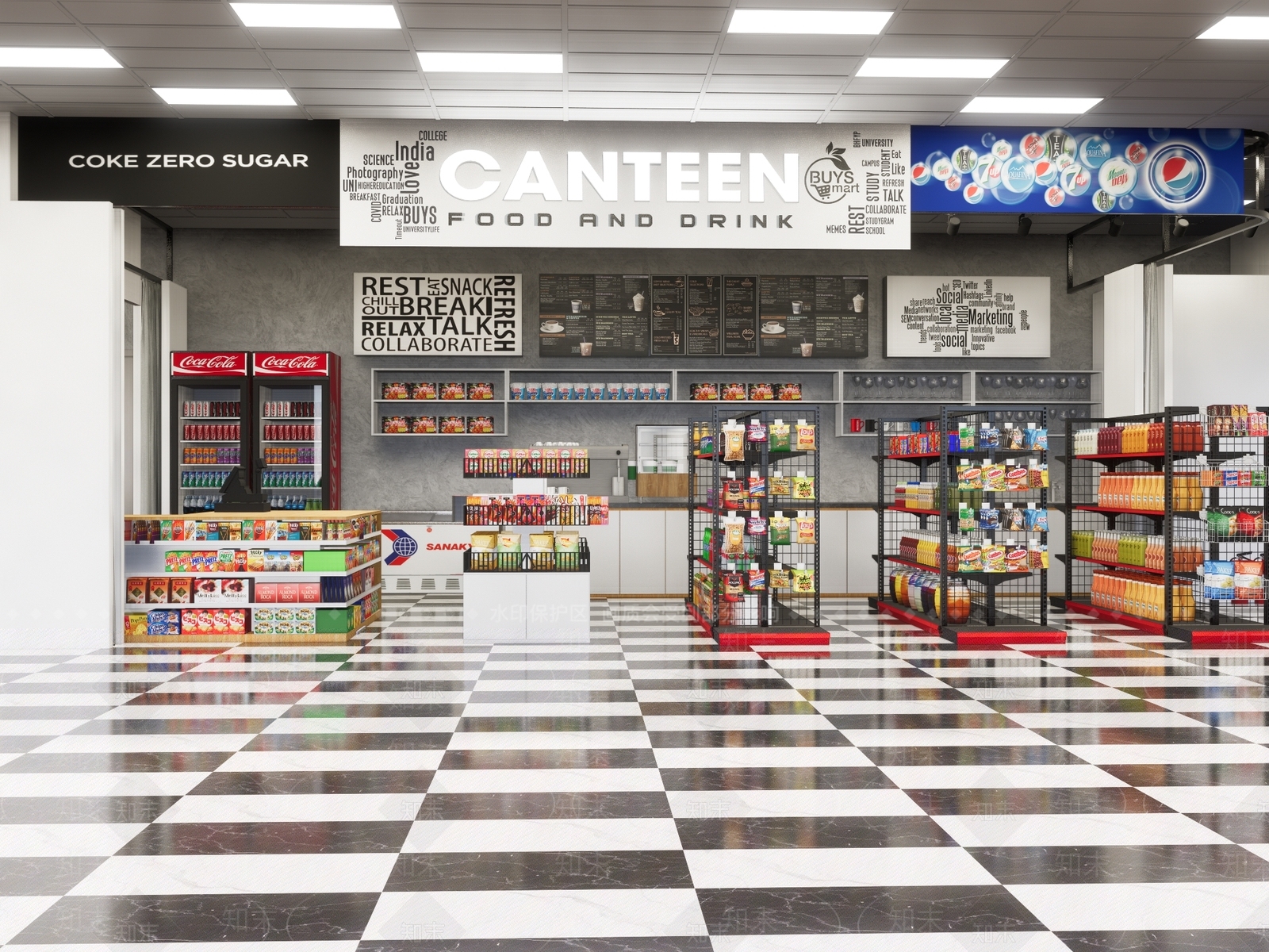 现代超市便利店SU模型下载【ID:1117052953】