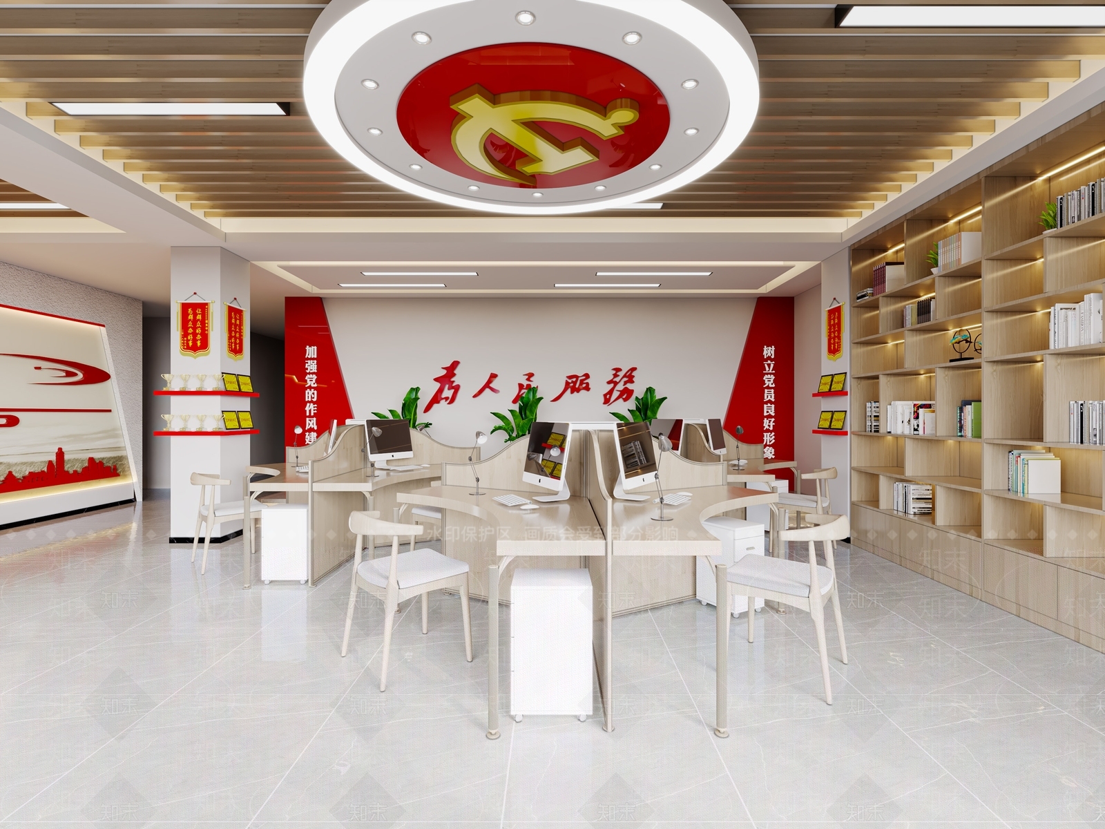 现代社区党建服务中心3D模型下载【ID:1117054428】