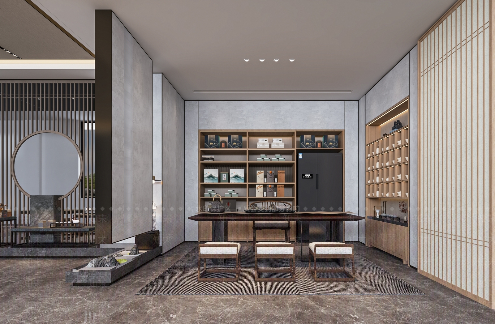 新中式茶叶店SU模型下载【ID:1117056724】