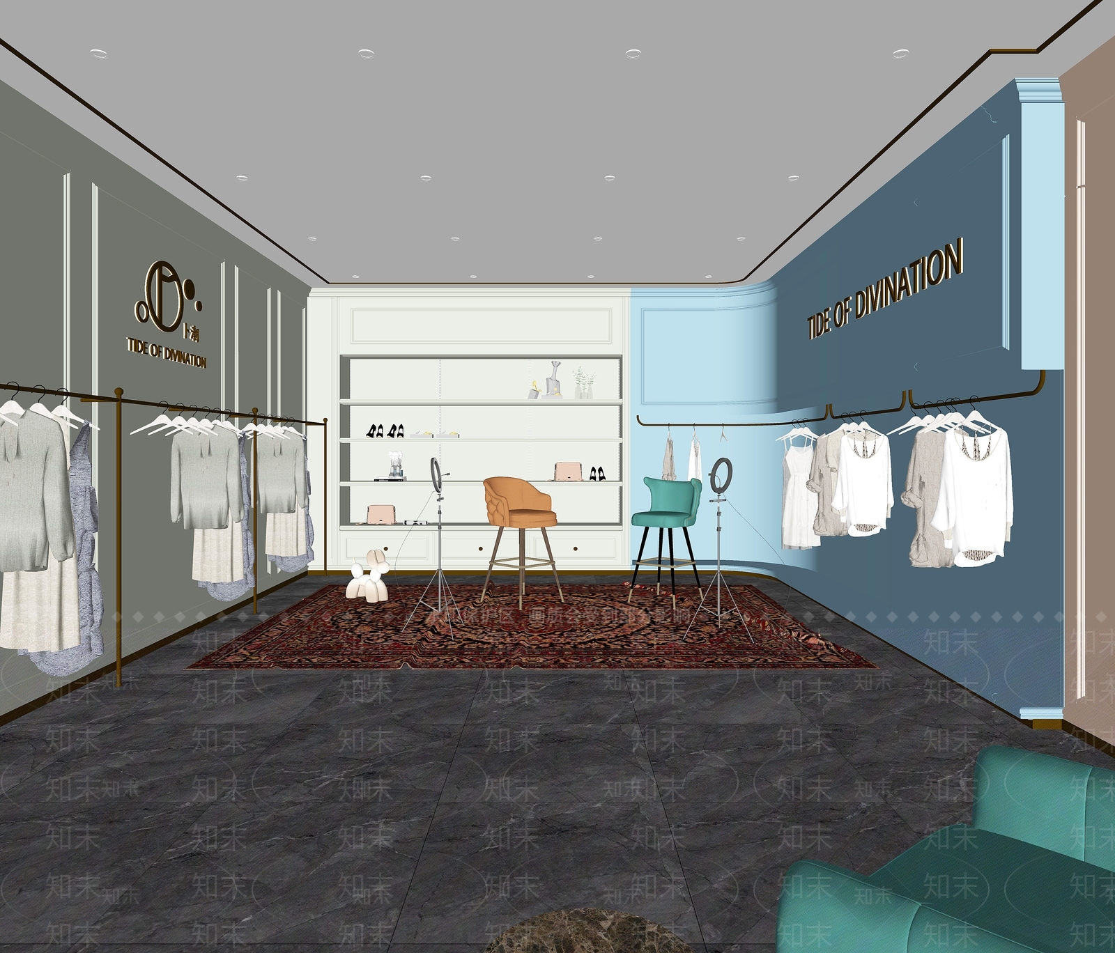 现代服装店直播间SU模型下载【ID:1117060259】
