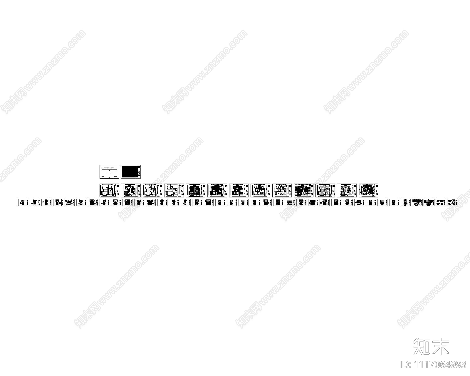 丰和新城二期大平层室内空间施工图cad施工图下载【ID:1117064993】