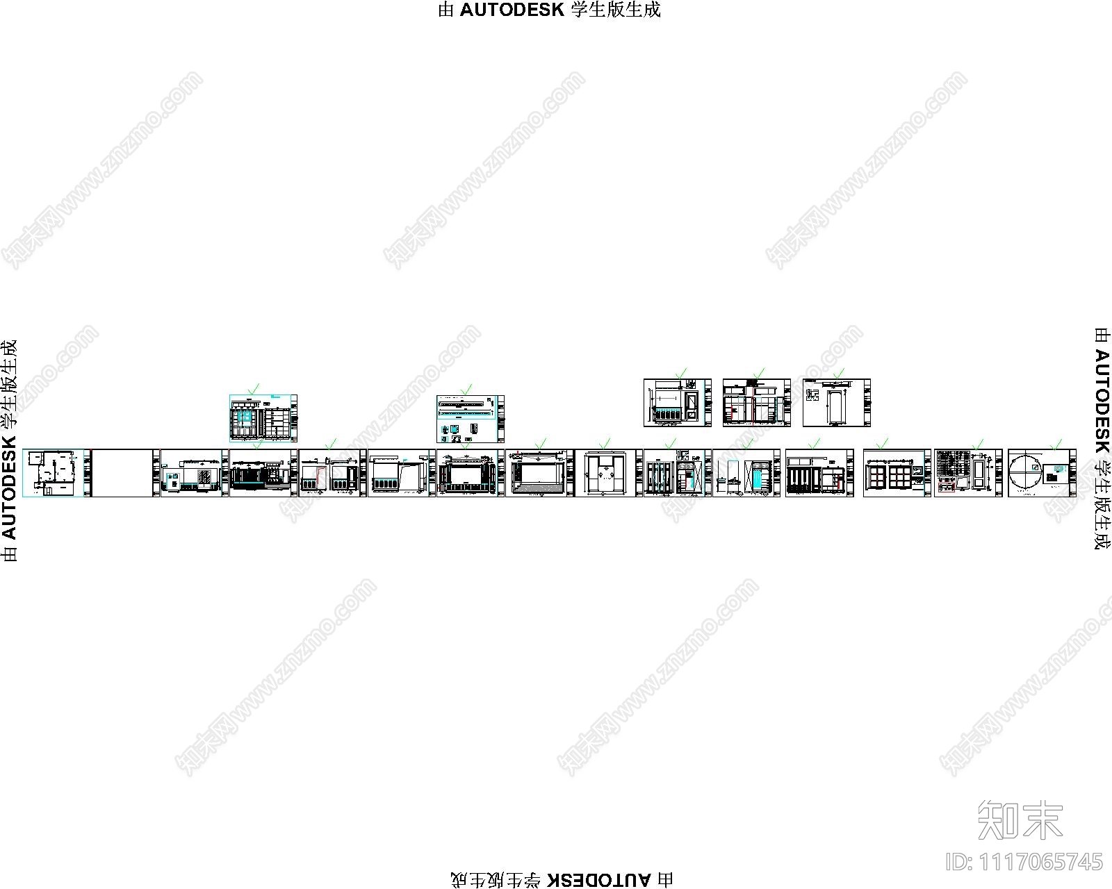 中大青山湖湛蓝居别墅室内空间施工图cad施工图下载【ID:1117065745】