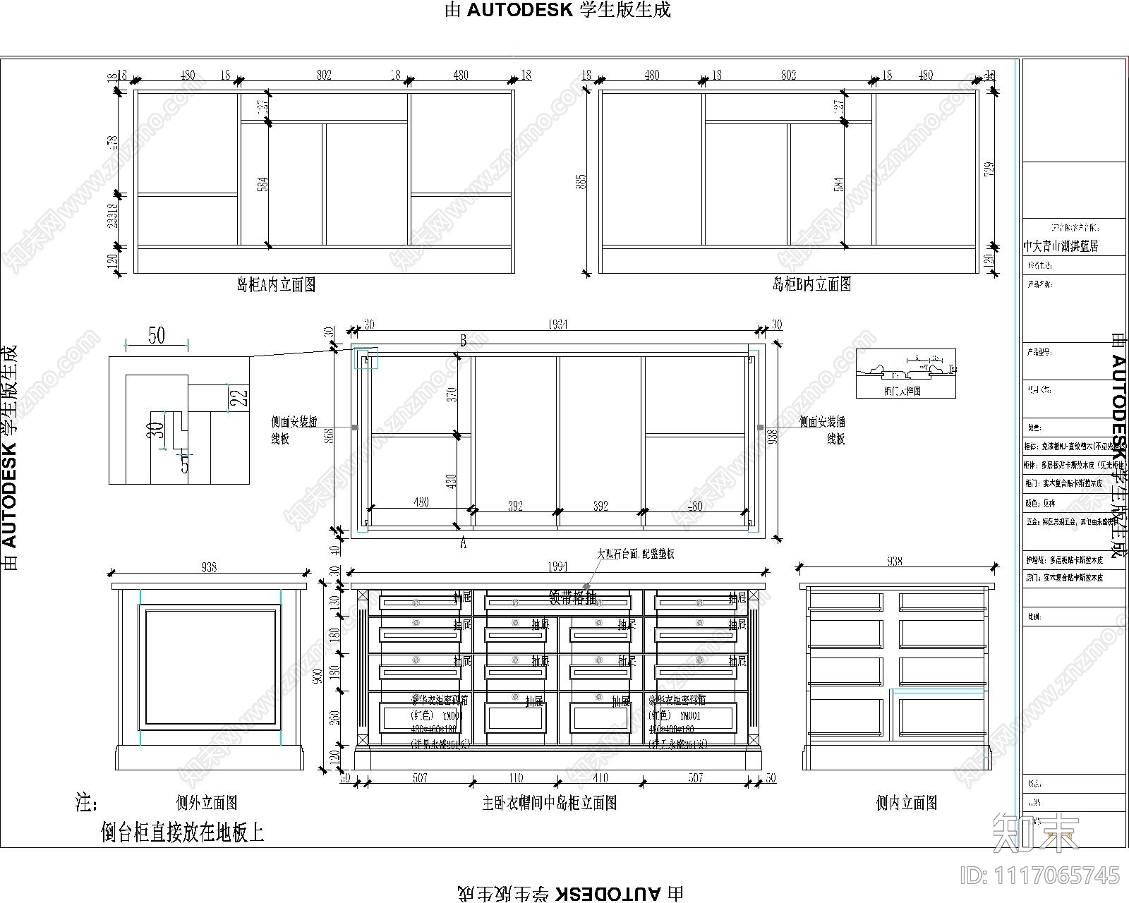 中大青山湖湛蓝居别墅室内空间施工图cad施工图下载【ID:1117065745】