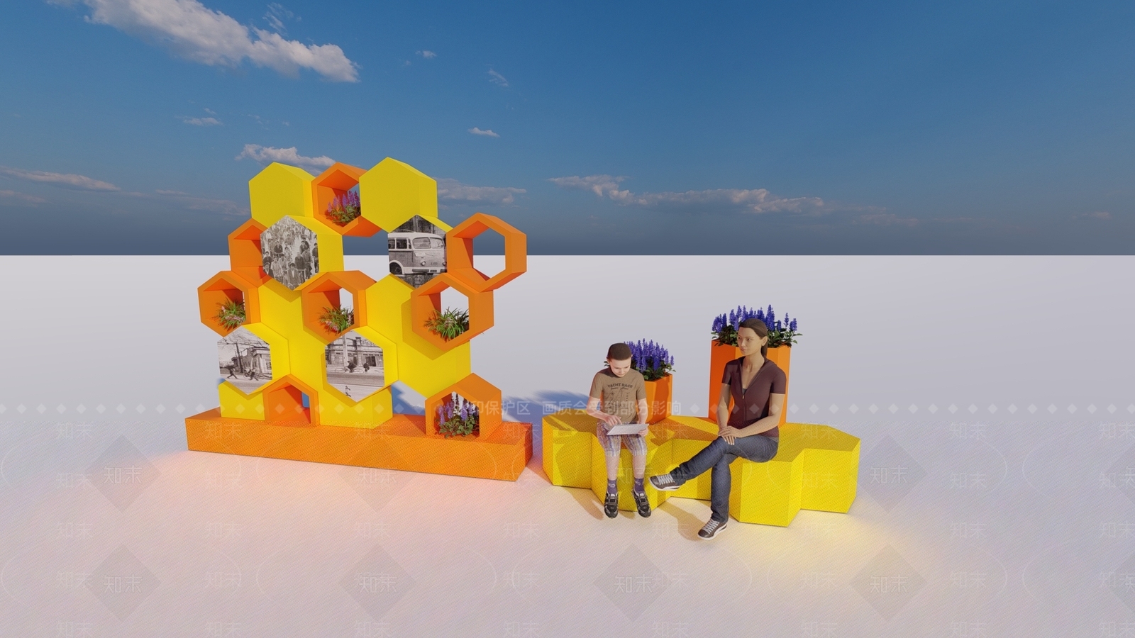 现代花架座凳SU模型下载【ID:1117066032】