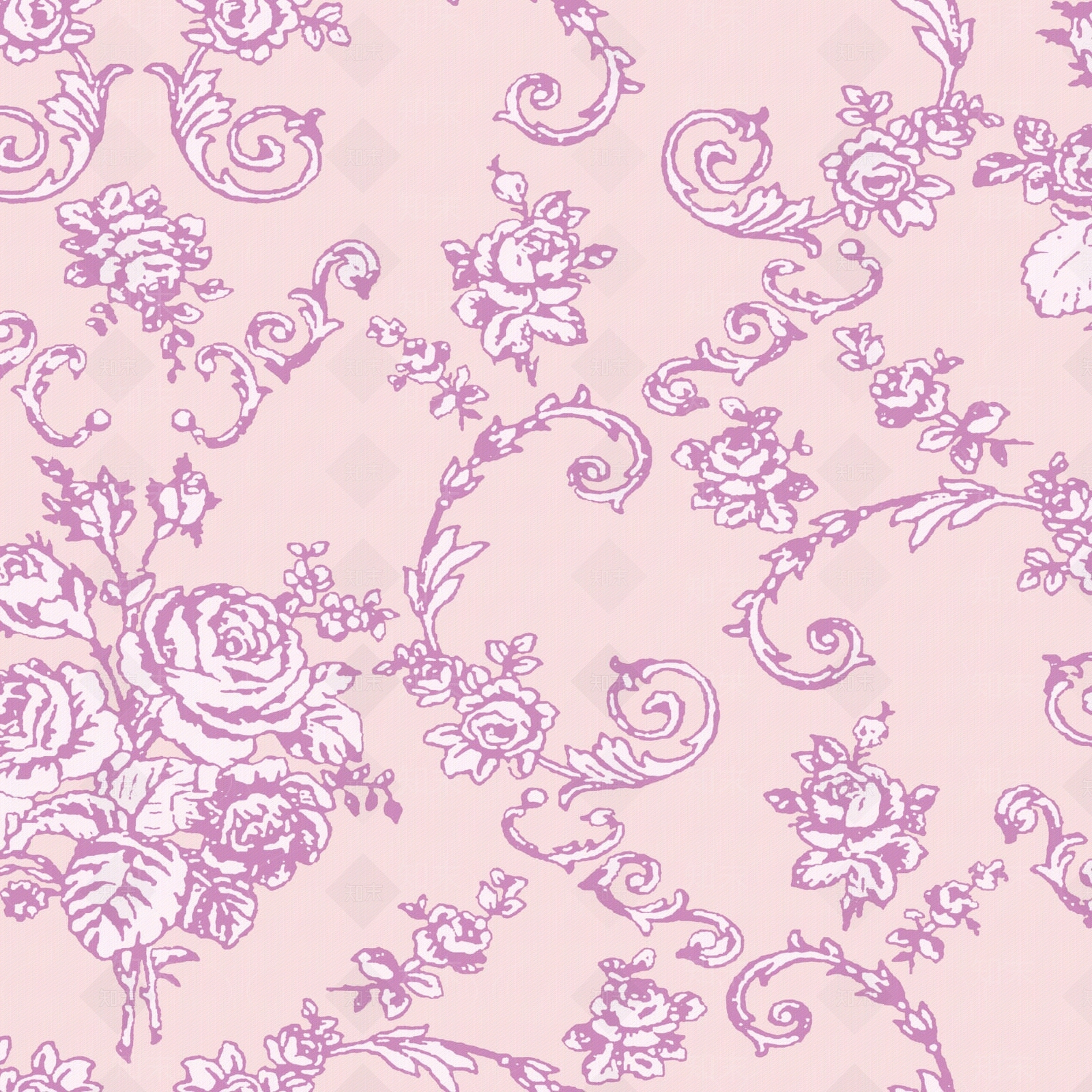 粉色欧式碎花壁纸贴图下载【ID:1117073749】