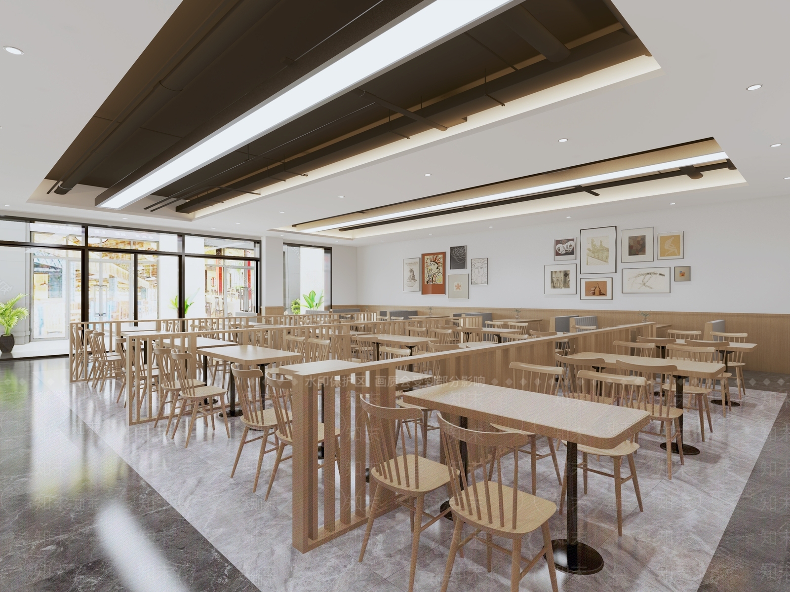 现代食堂3D模型下载【ID:1117076456】