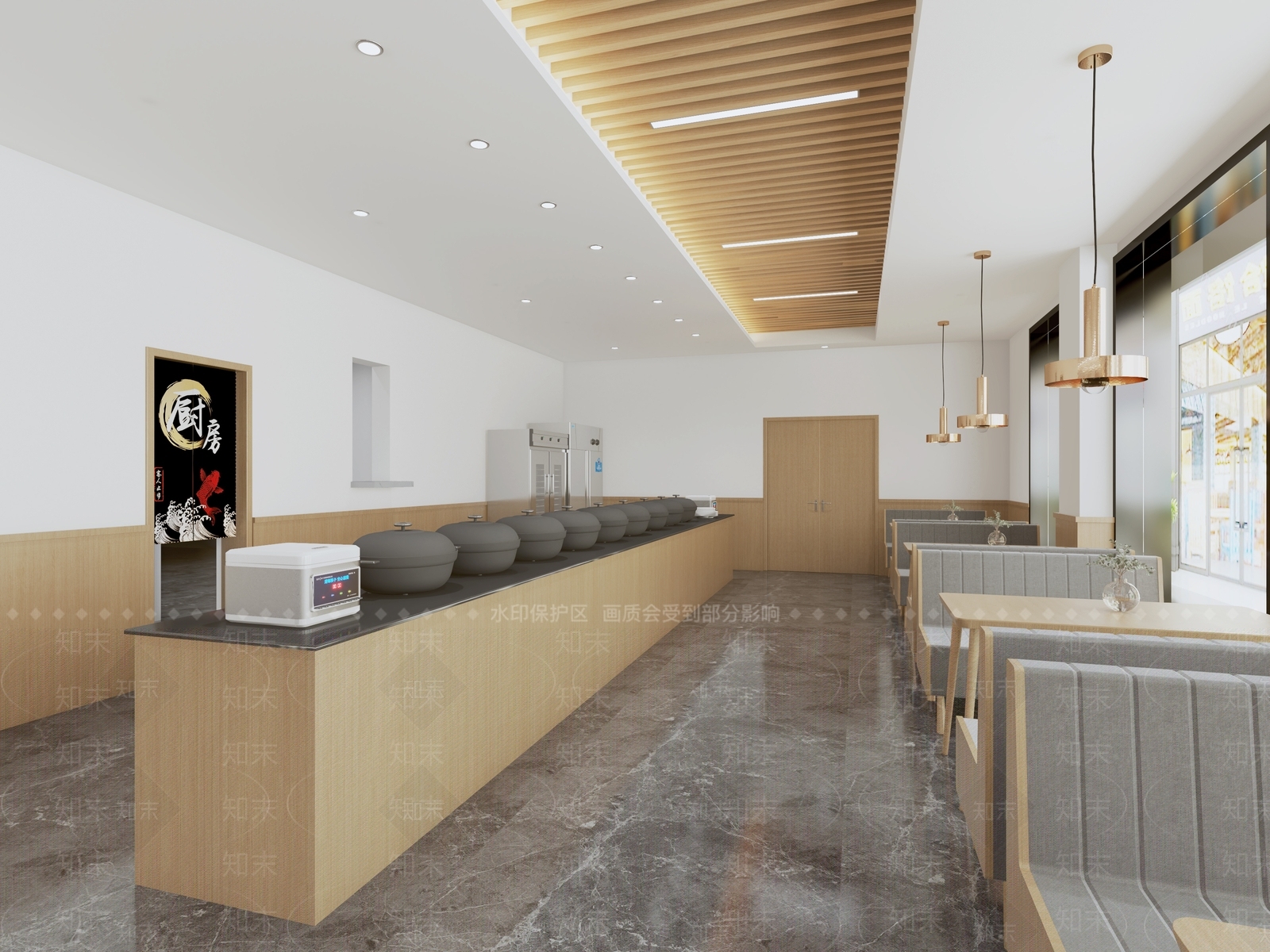 现代食堂3D模型下载【ID:1117076456】