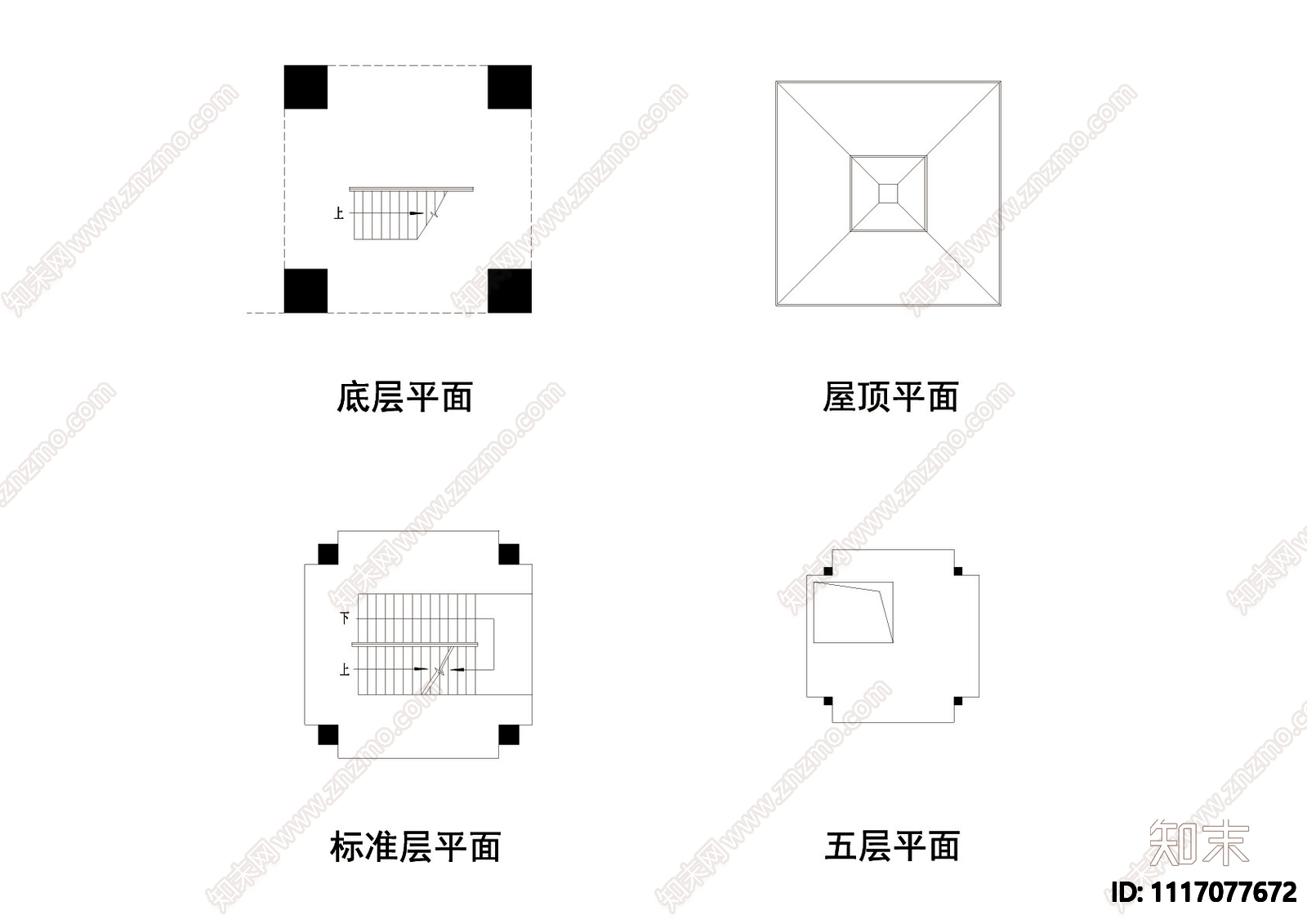 公园观景塔施工图cad施工图下载【ID:1117077672】