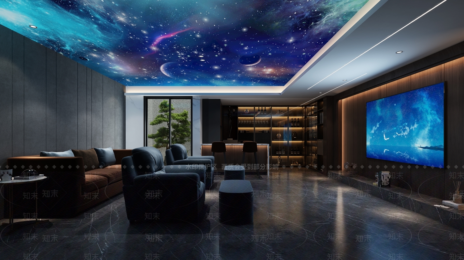 现代家居影音室3D模型下载【ID:1117080664】