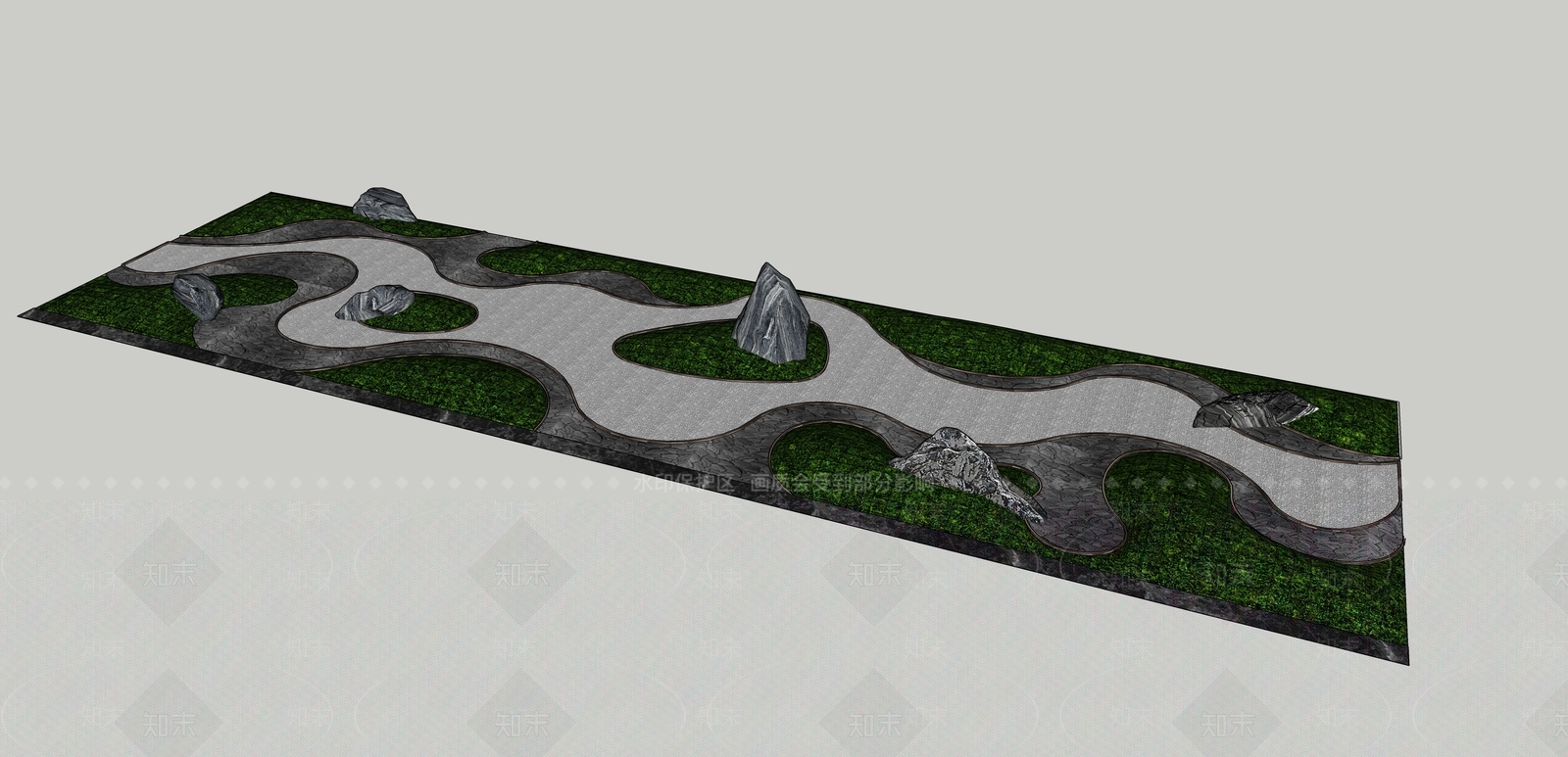 新中式微地形SU模型下载【ID:1117080836】