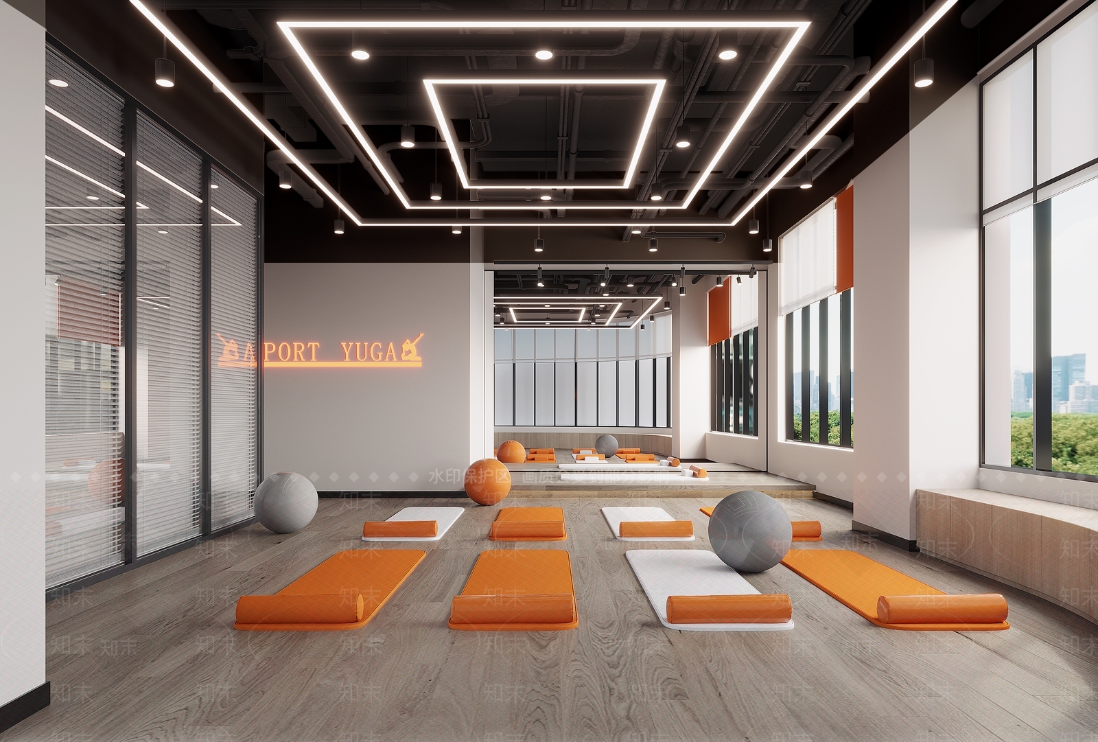 现代瑜伽室3D模型下载【ID:1117087440】