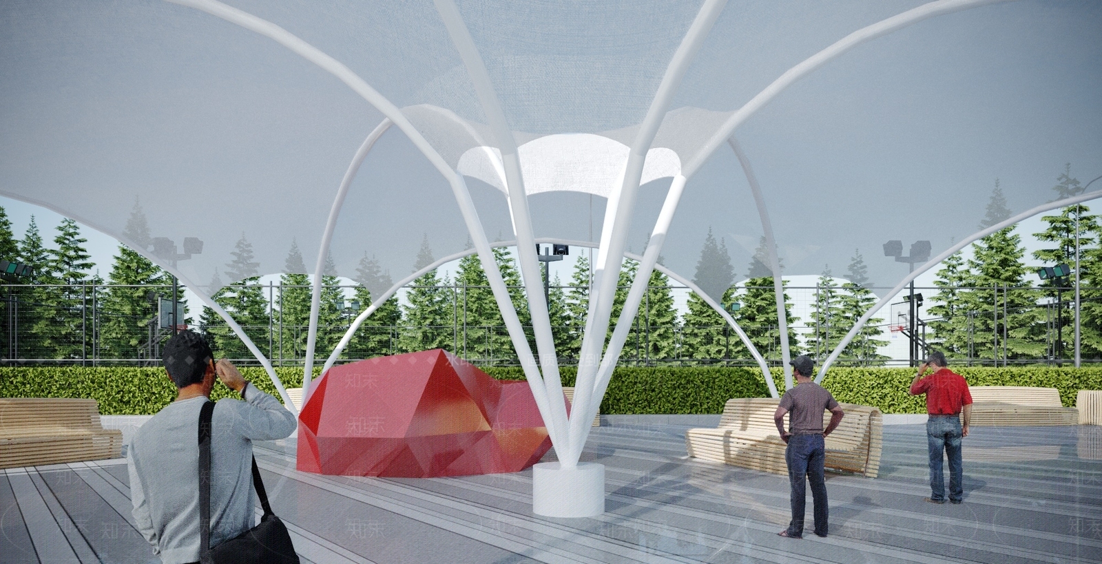 现代廊架3D模型下载【ID:1117092916】