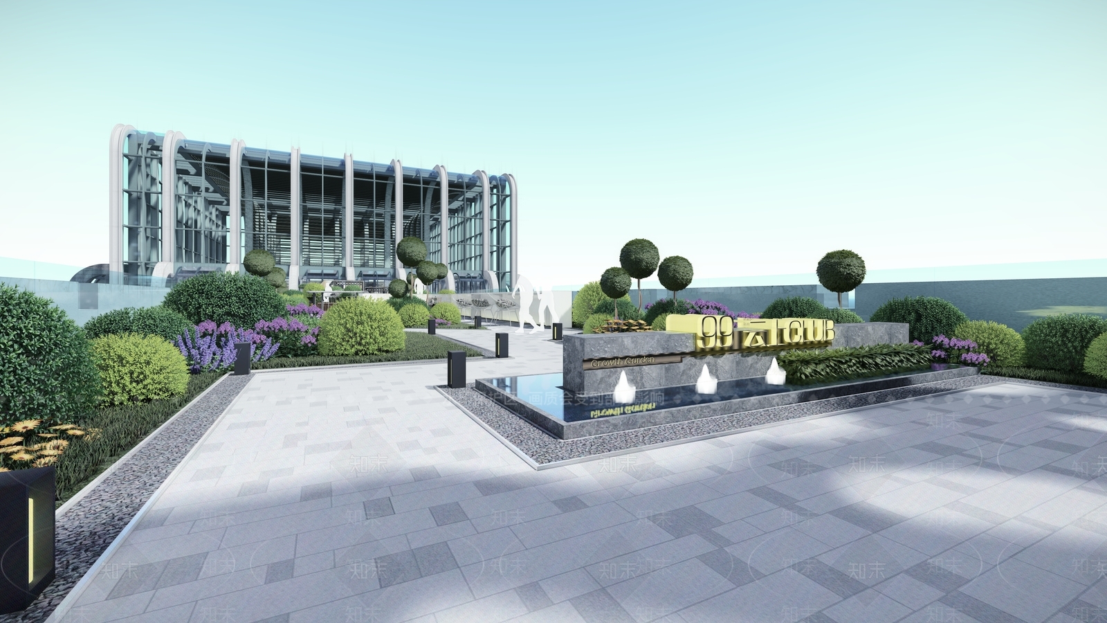 现代屋顶花园SU模型下载【ID:1117091394】