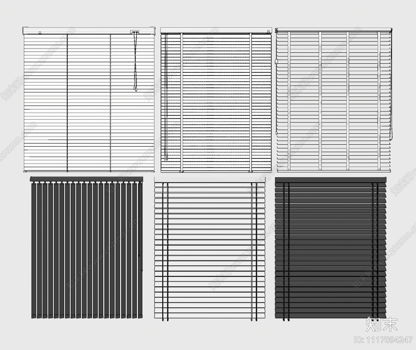 现代百叶帘SU模型下载【ID:1117094247】