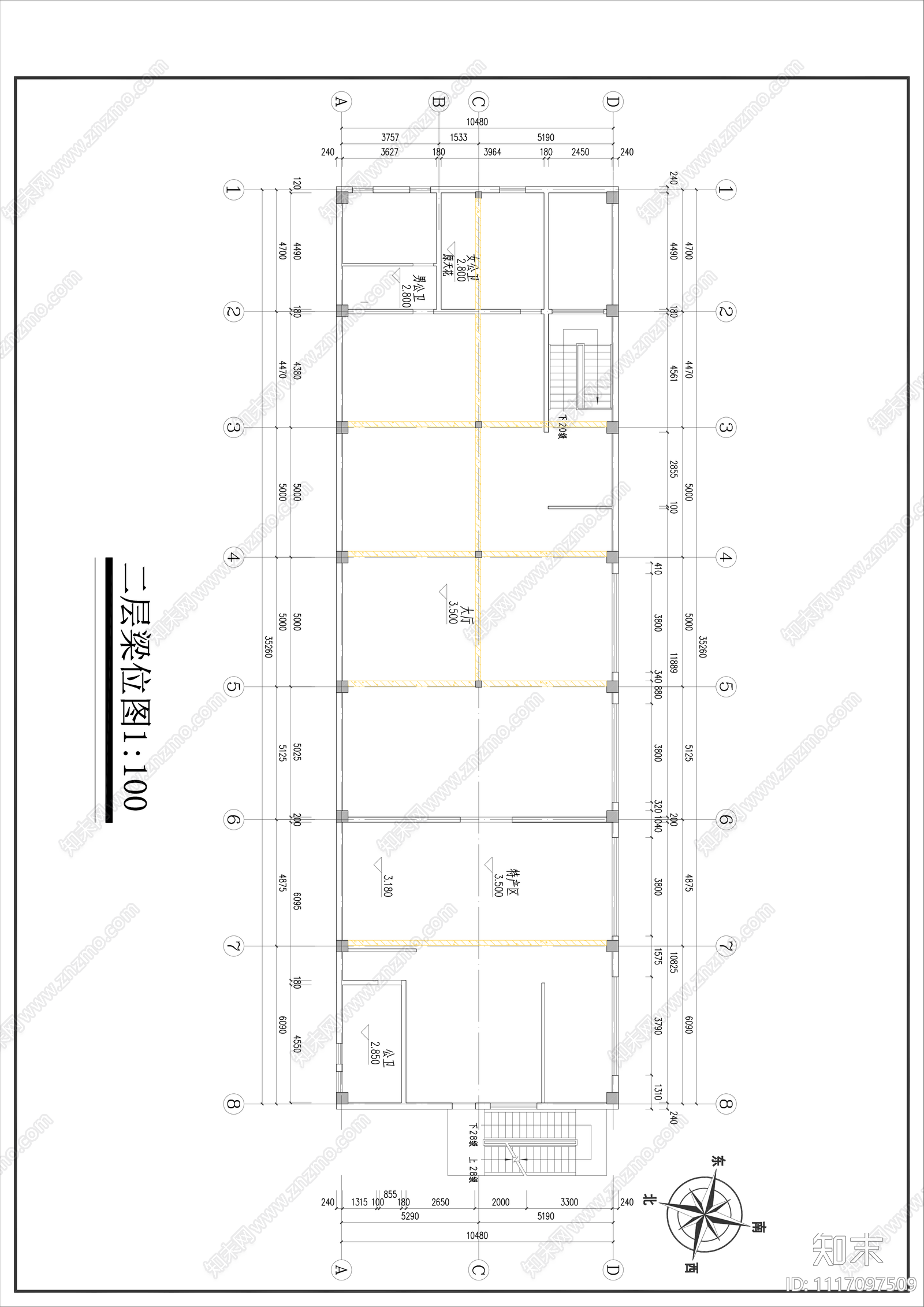 农家乐餐饮空间平面图施工图cad施工图下载【ID:1117097509】