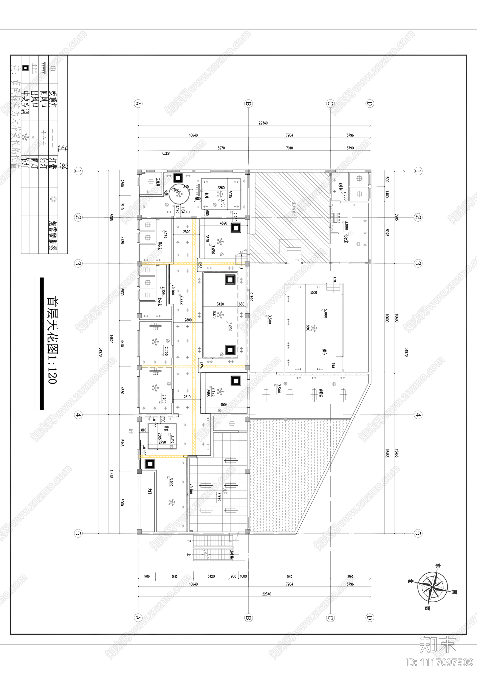 农家乐餐饮空间平面图施工图cad施工图下载【ID:1117097509】