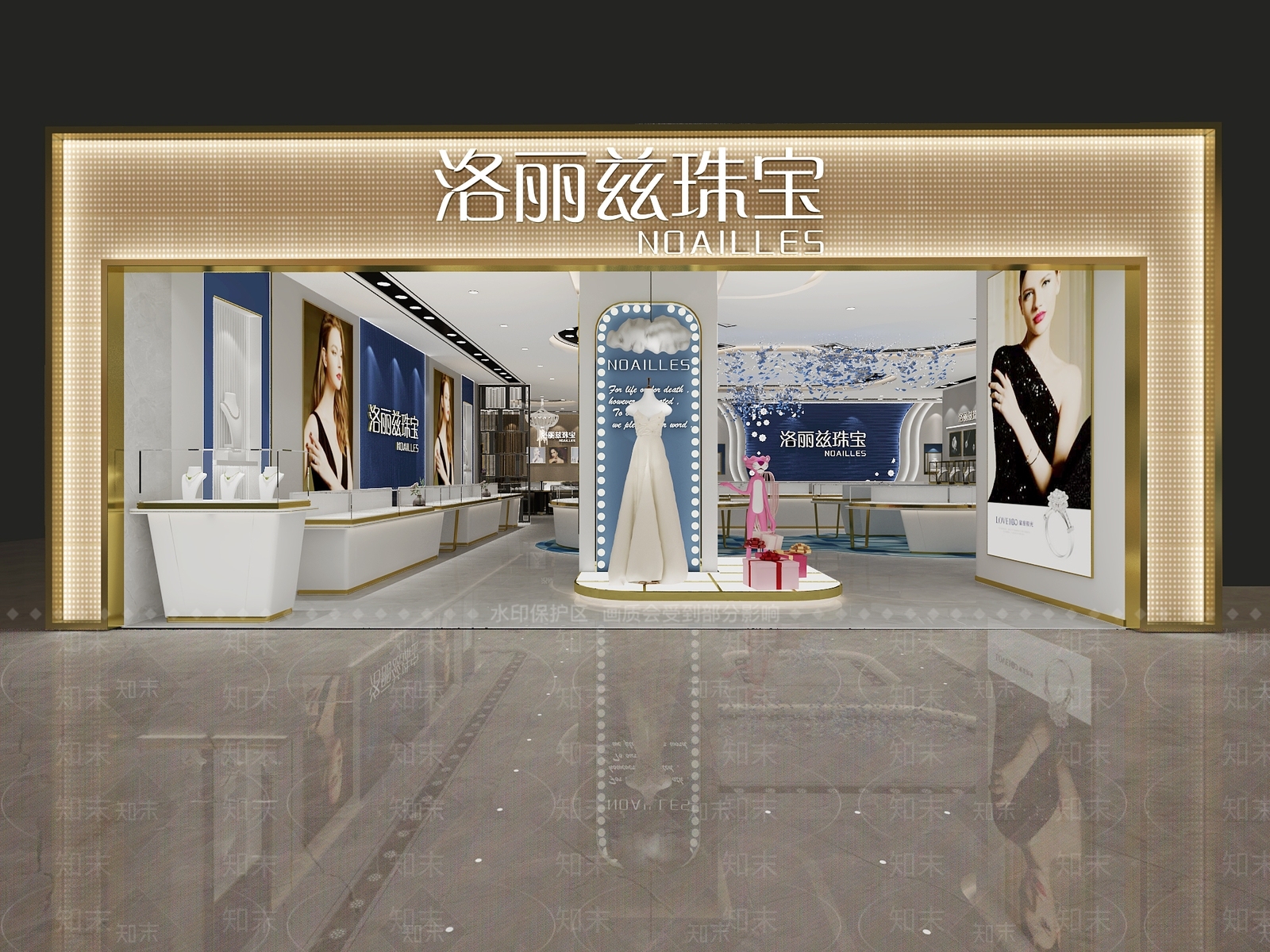 现代时尚珠宝店3D模型下载【ID:1117137201】