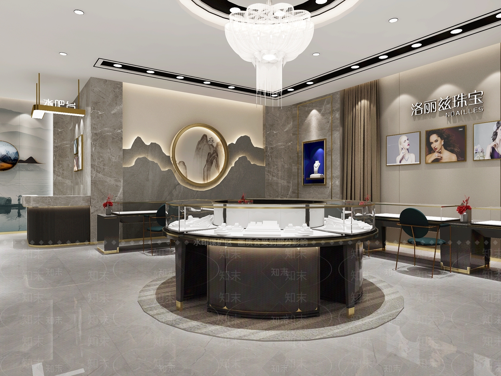 现代时尚珠宝店3D模型下载【ID:1117137201】