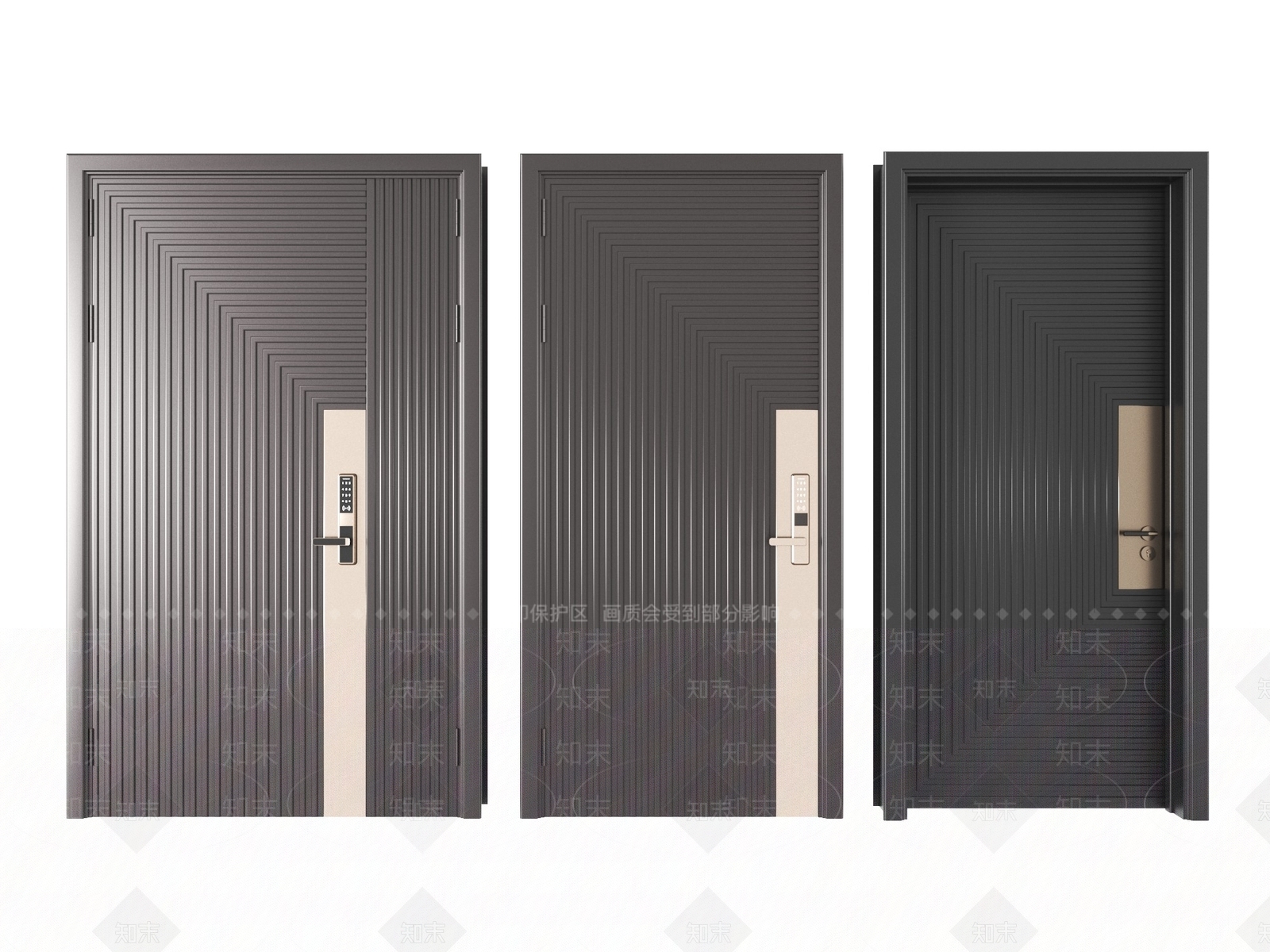 新中式子母门3D模型下载【ID:1117122525】