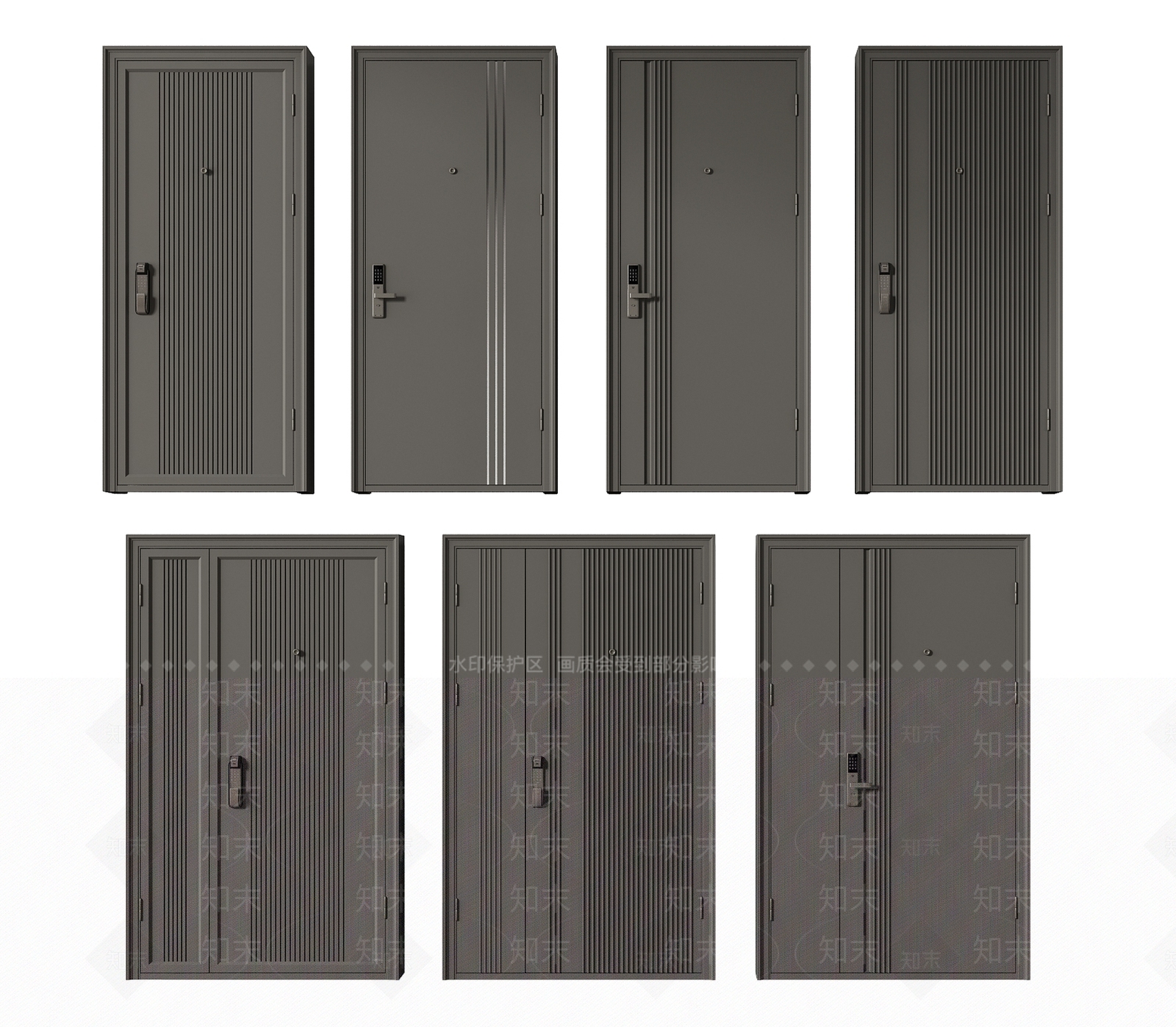 现代子母门3D模型下载【ID:1117123565】