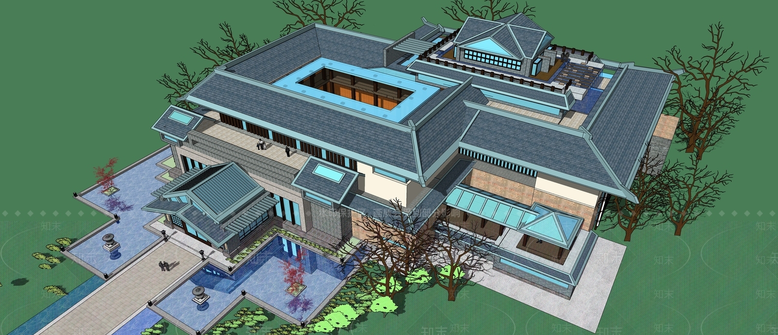 中式其他文化场馆SU模型下载【ID:1117229620】