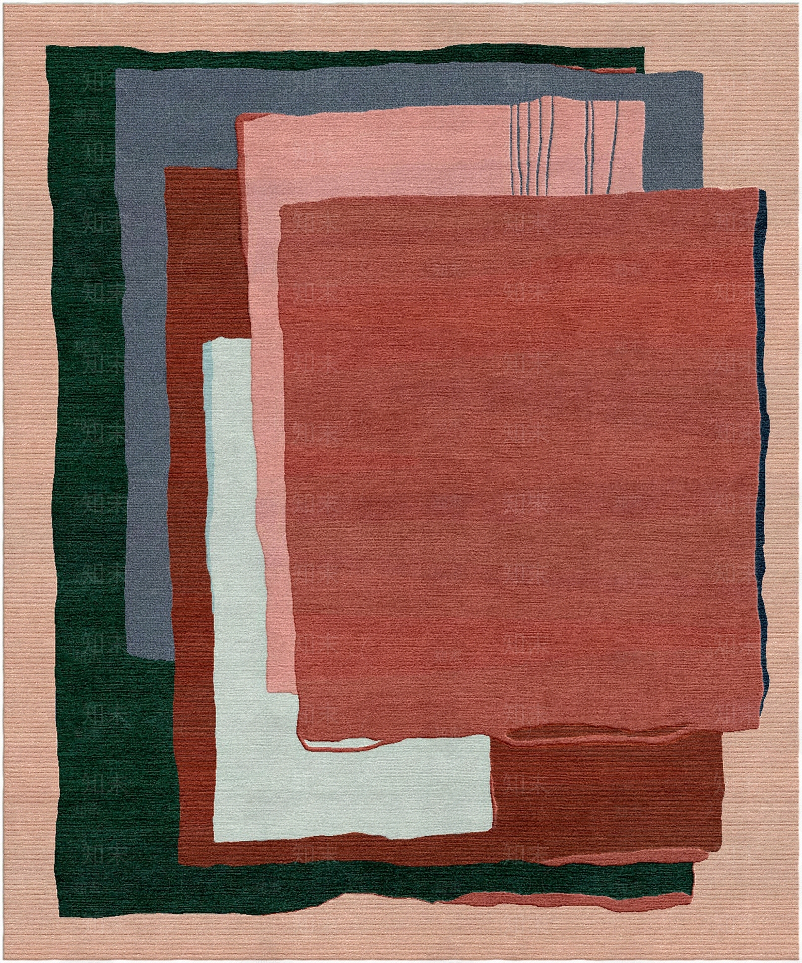 彩色方形图案绒布地毯贴图下载【ID:1117136019】