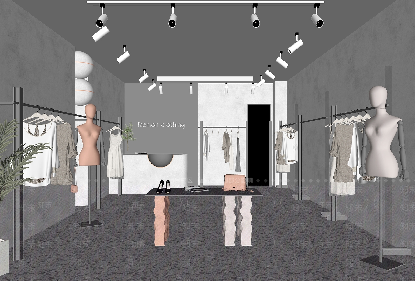 现代服装店SU模型下载【ID:1117146234】