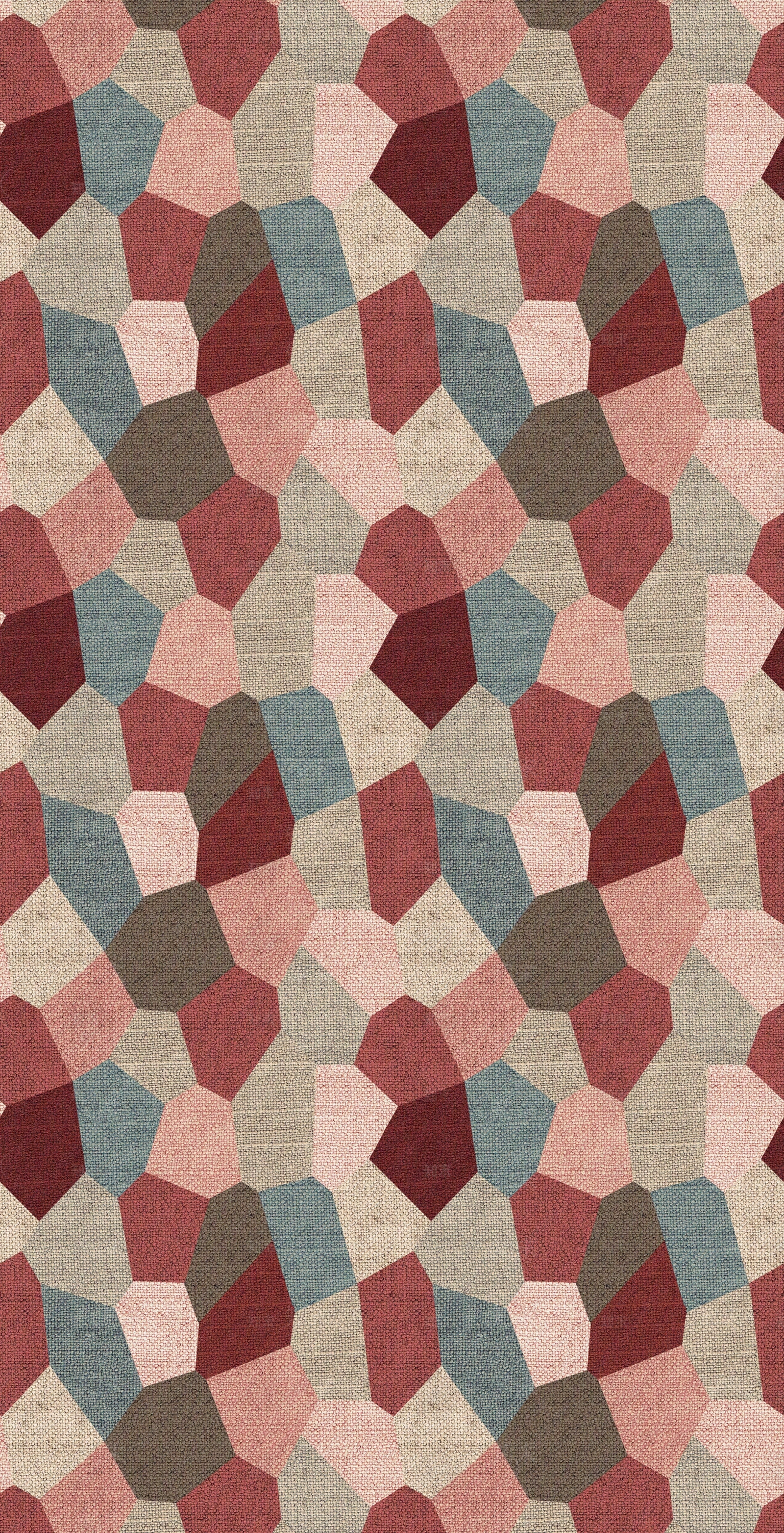 红绿色系不规则色块密拼长条棉麻地毯贴图下载【ID:1117150644】