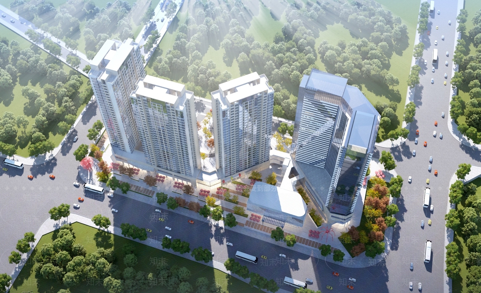 现代高层办公楼3D模型下载【ID:1117152175】