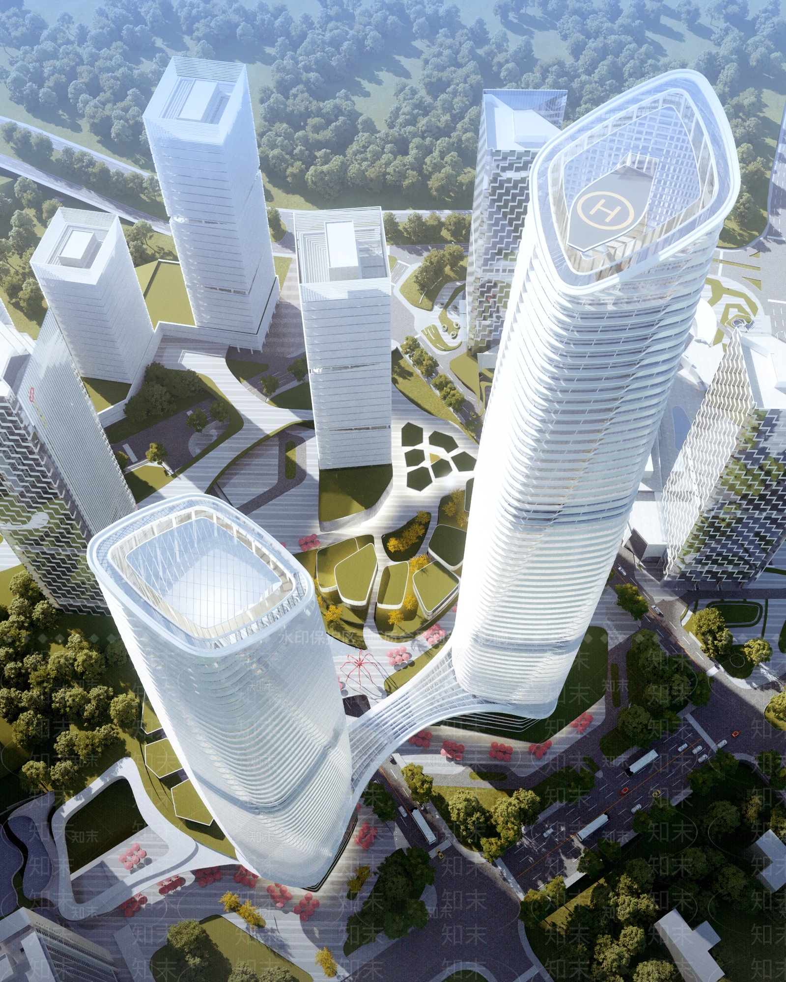 现代高层办公楼3D模型下载【ID:1117155676】