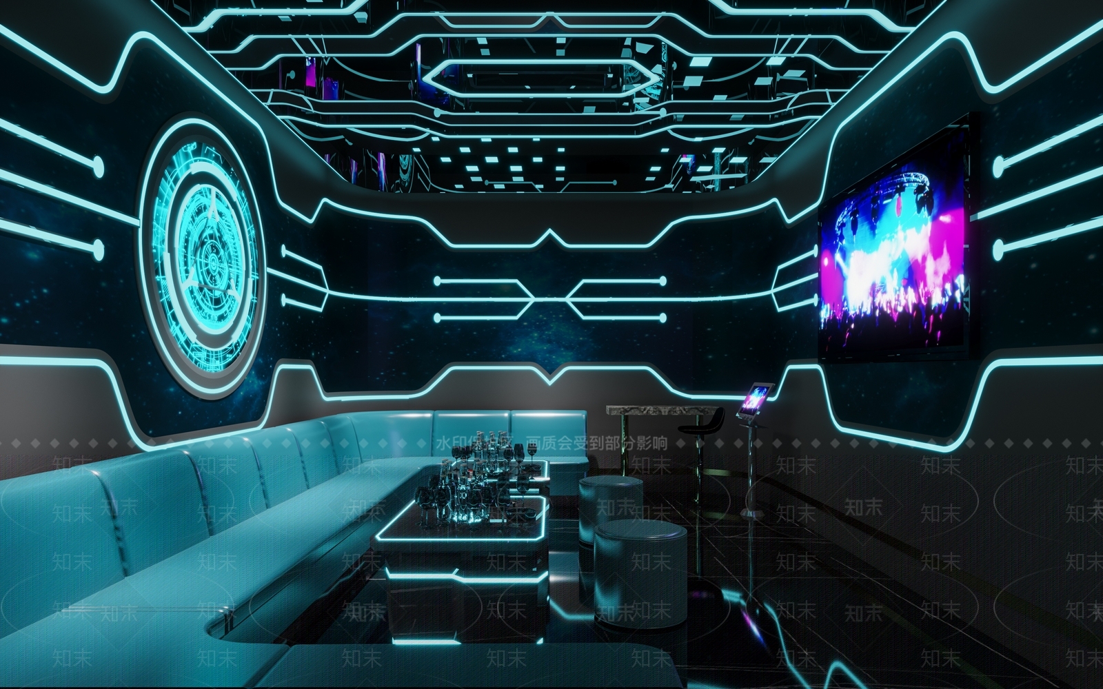 现代KTV包厢3D模型下载【ID:1117158315】