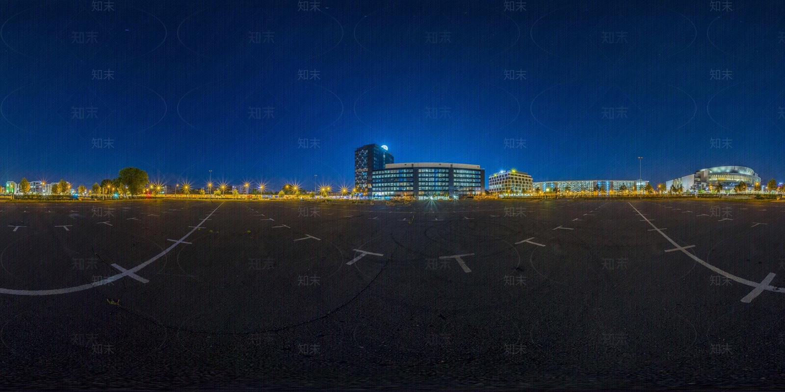 办公园区广场夜景HDR贴图下载【ID:1117158704】